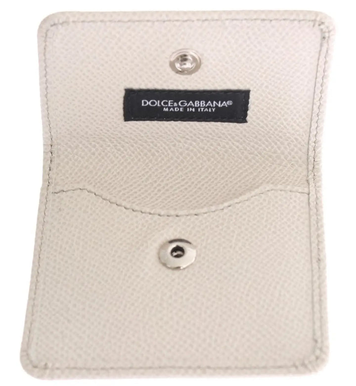 Dolce &amp; Gabbana White Dauphine Leather Case Wallet