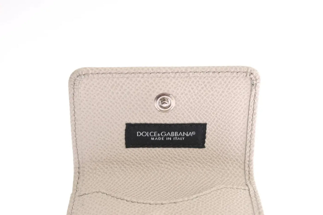 Dolce &amp; Gabbana White Dauphine Leather Case Wallet