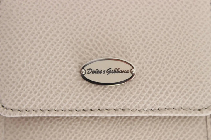 Dolce &amp; Gabbana White Dauphine Leather Case Wallet