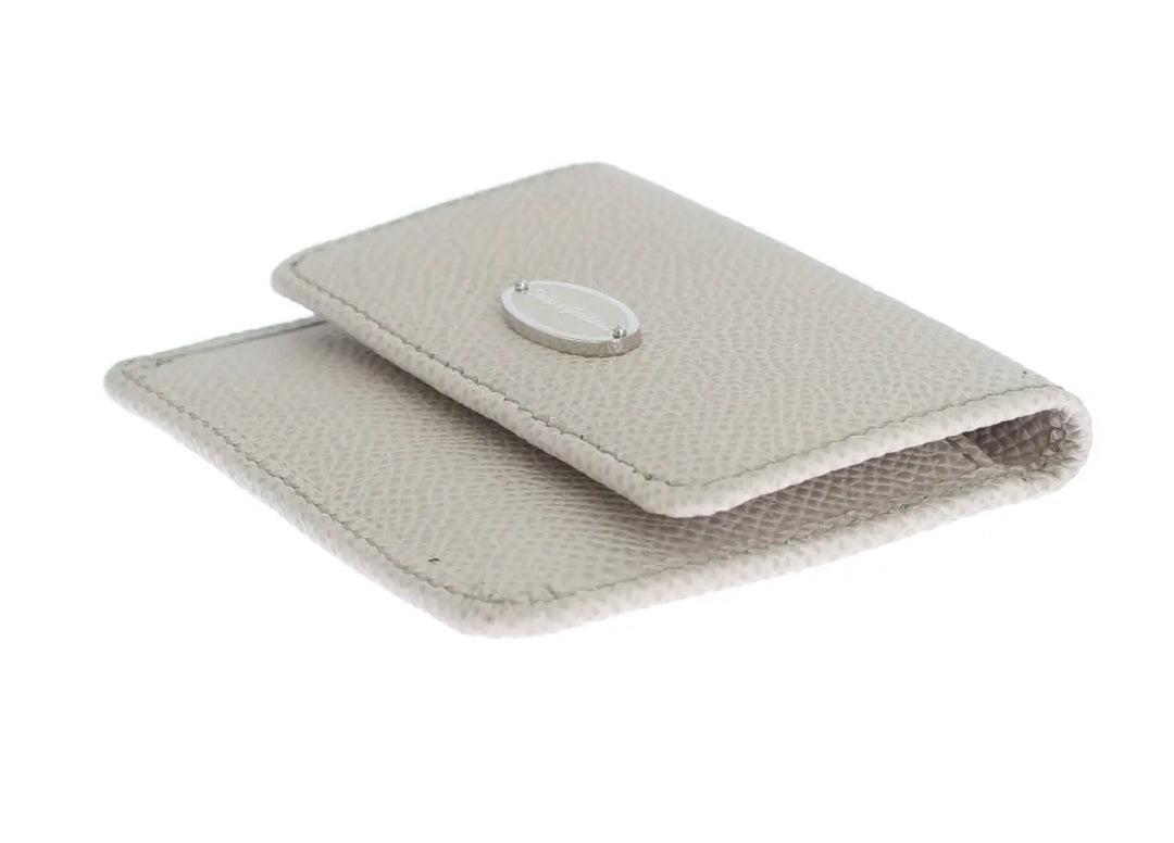 Dolce &amp; Gabbana White Dauphine Leather Case Wallet