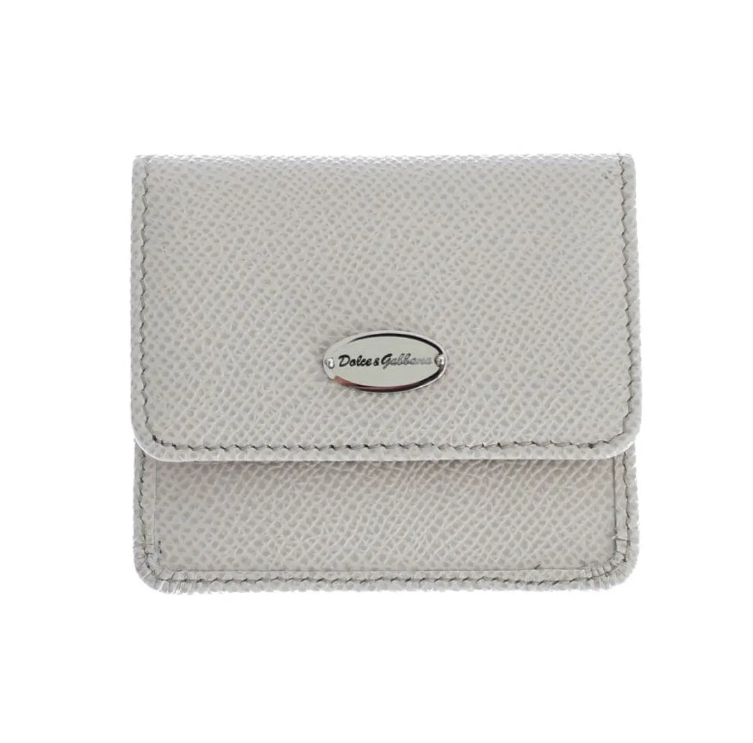 Dolce &amp; Gabbana White Dauphine Leather Case Wallet