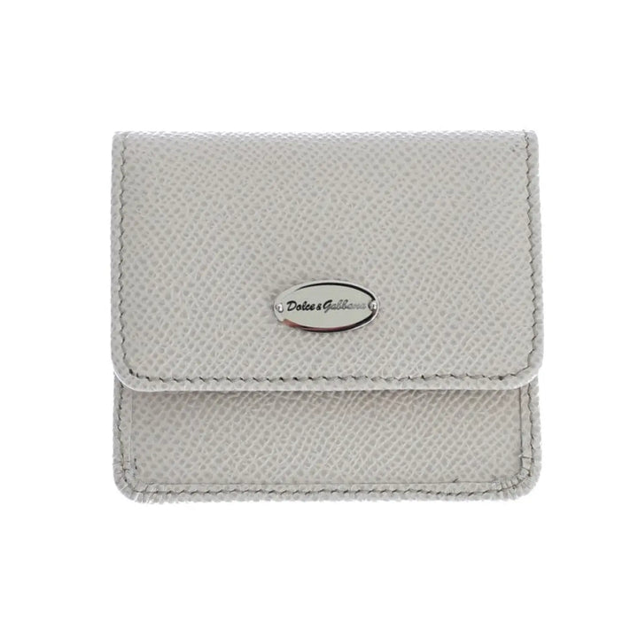 Dolce &amp; Gabbana White Dauphine Leather Case Wallet