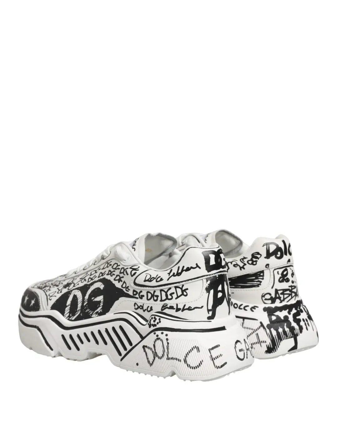 Dolce &amp; Gabbana White Daymaster Graffiti Low Top Sneakers Shoes