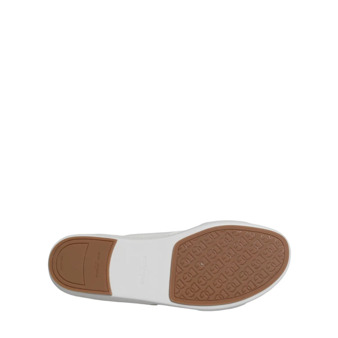 Dolce &amp; Gabbana White DG Cutout Slides Slippers Flats Shoes