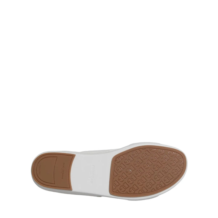 Dolce &amp; Gabbana White DG Cutout Slides Slippers Flats Shoes