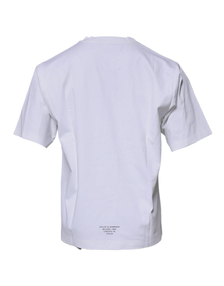 Dolce &amp; Gabbana White Dg Logo Cotton Crew Neck T-shirt
