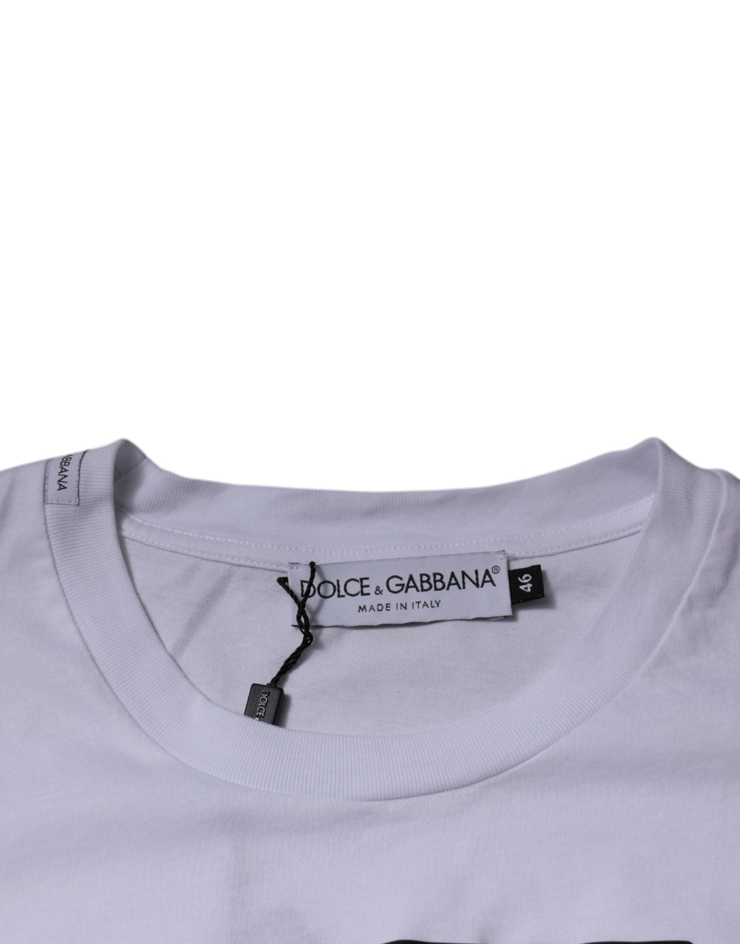 Dolce &amp; Gabbana White Dg Logo Cotton Crew Neck T-shirt
