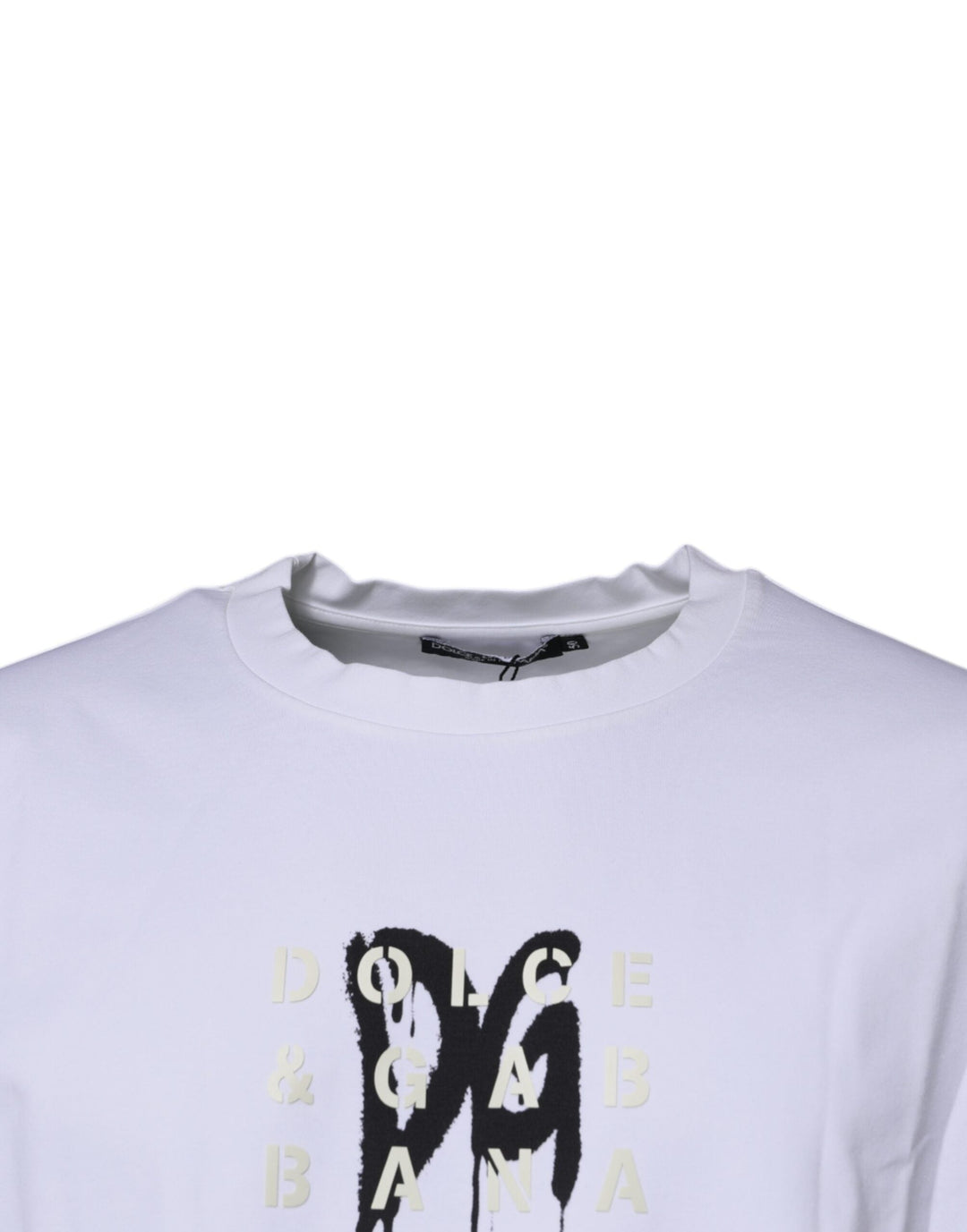 Dolce &amp; Gabbana White Dg Logo Cotton Crew Neck T-shirt
