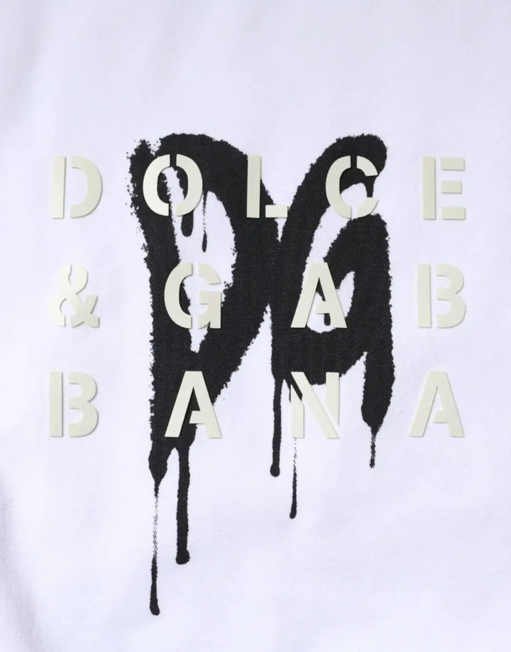 Dolce &amp; Gabbana White DG Logo Cotton Crew Neck T-shirt