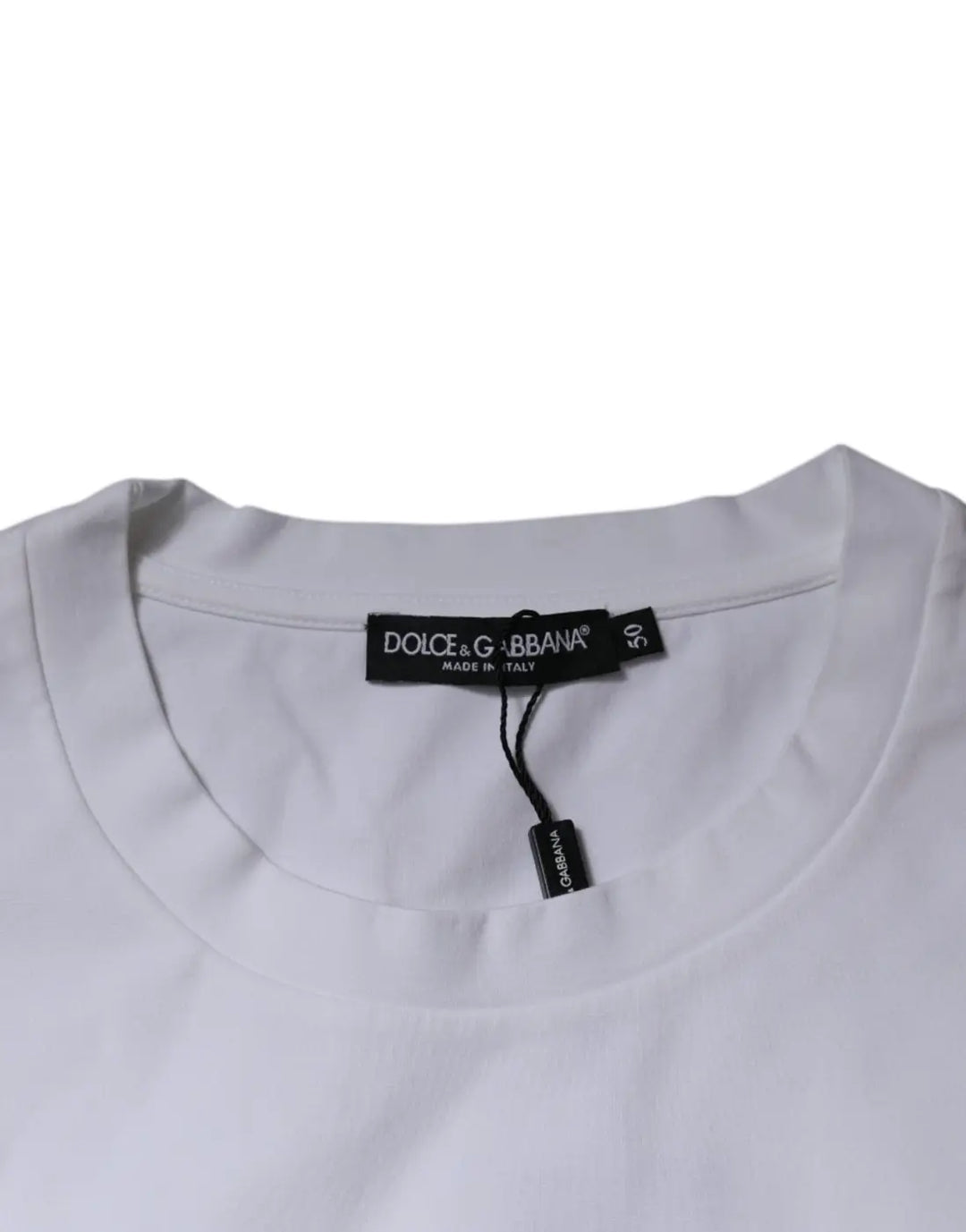Dolce &amp; Gabbana White DG Logo Cotton Crew Neck T-shirt