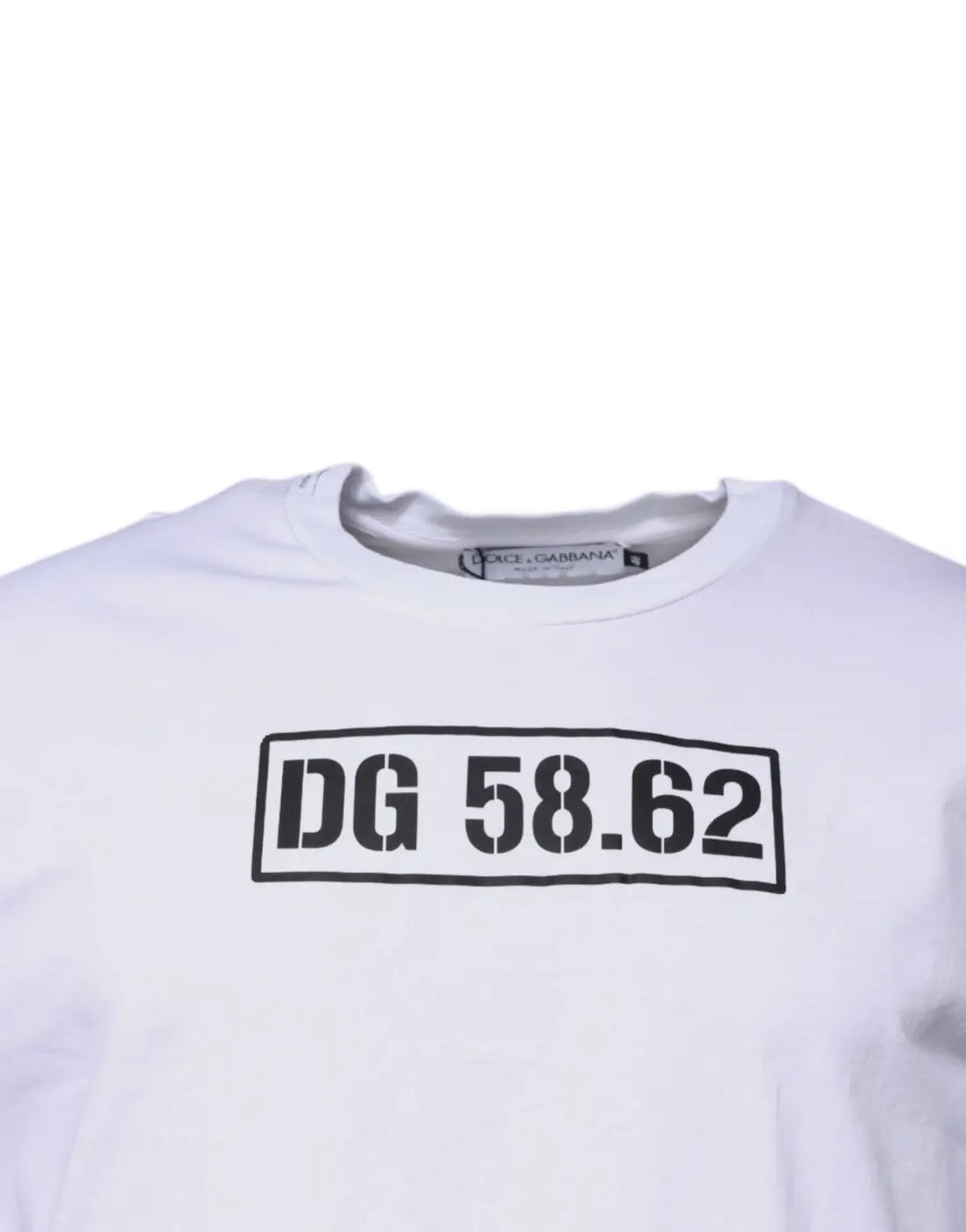 Dolce &amp; Gabbana White DG Logo Cotton Crew Neck T-shirt