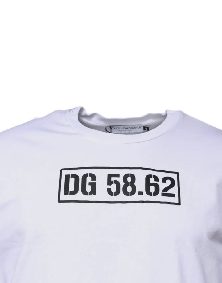 Dolce &amp; Gabbana White DG Logo Cotton Crew Neck T-shirt