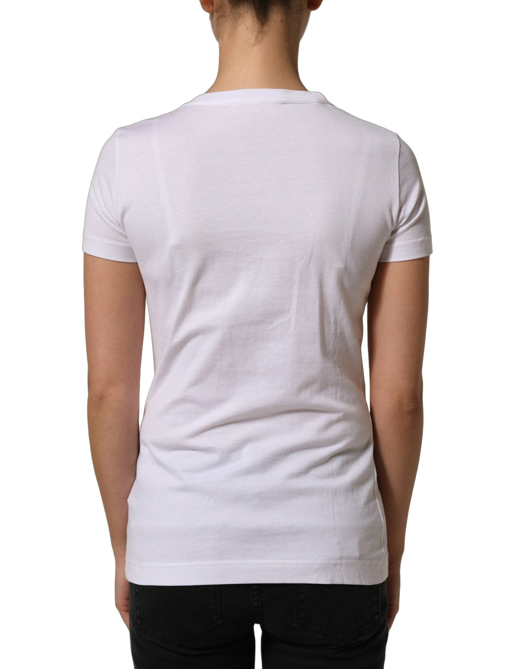 Dolce &amp; Gabbana - White DG Logo Embellished Round Neck T-shirt