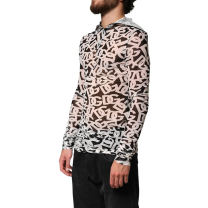 Dolce & Gabbana White DG Logo Long Sleeves Turtleneck Top