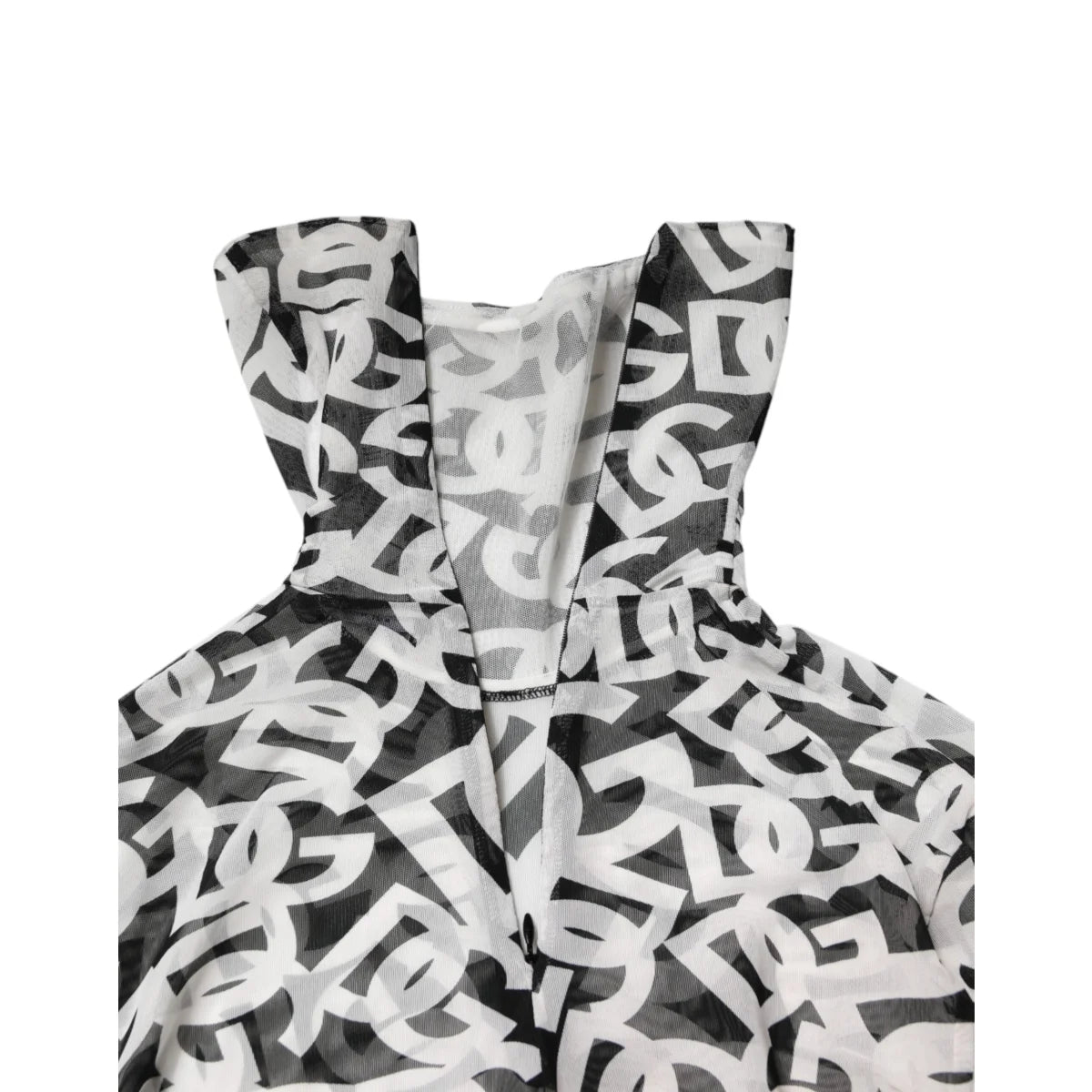 Dolce & Gabbana White DG Logo Long Sleeves Turtleneck Top