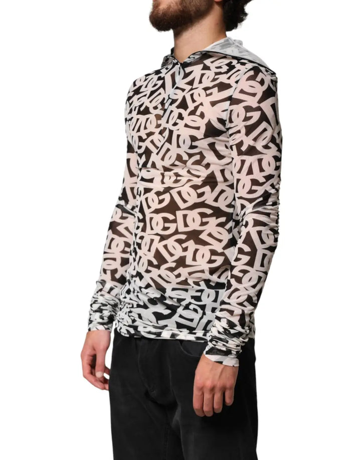 Dolce &amp; Gabbana White DG Logo Long Sleeves Turtleneck Top