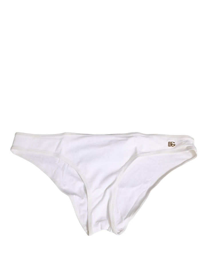 Dolce &amp; Gabbana White Dg Logo Plaque Bikini Bottom Underwear - Women’s