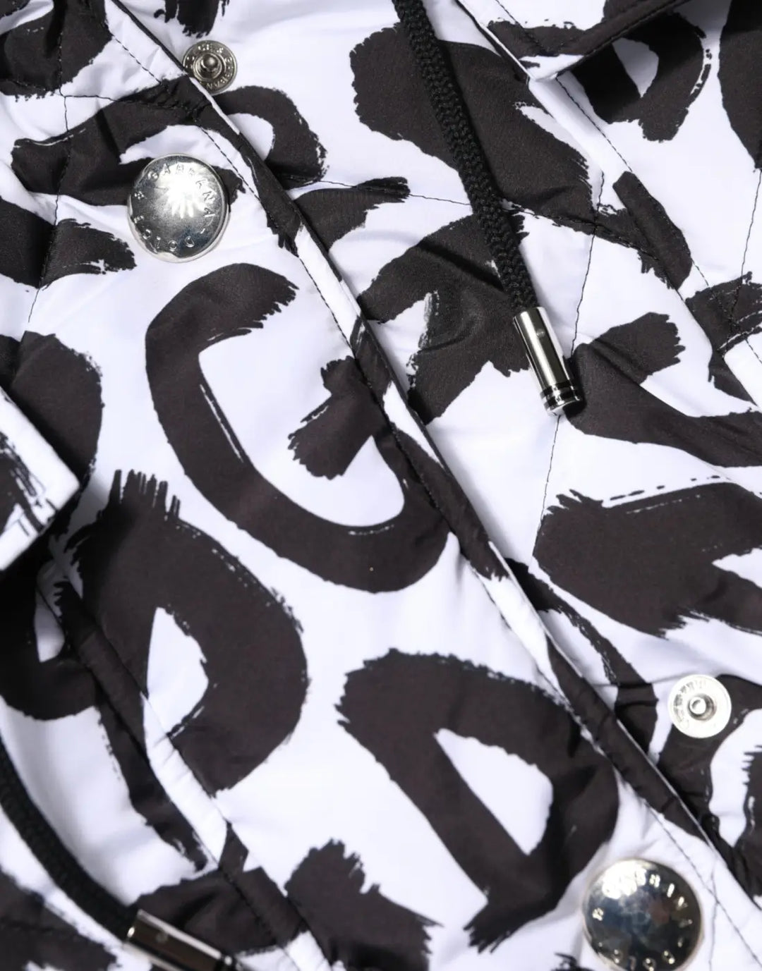 Dolce &amp; Gabbana White DG Mania Hooded Sleeveless Puffer Jacket