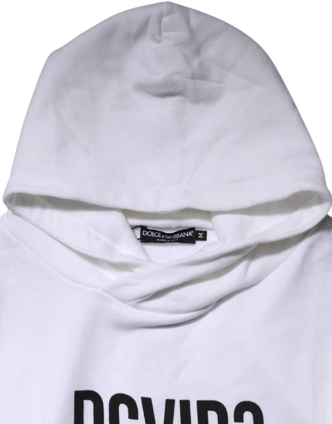Dolce &amp; Gabbana White DG Vib3 Hooded Men Sweatshirt Sweater