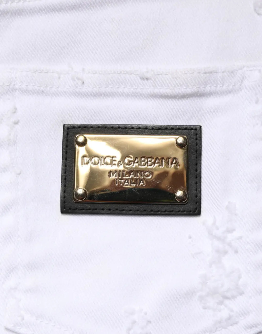 Dolce &amp; Gabbana White Distressed High Waist Denim Jeans