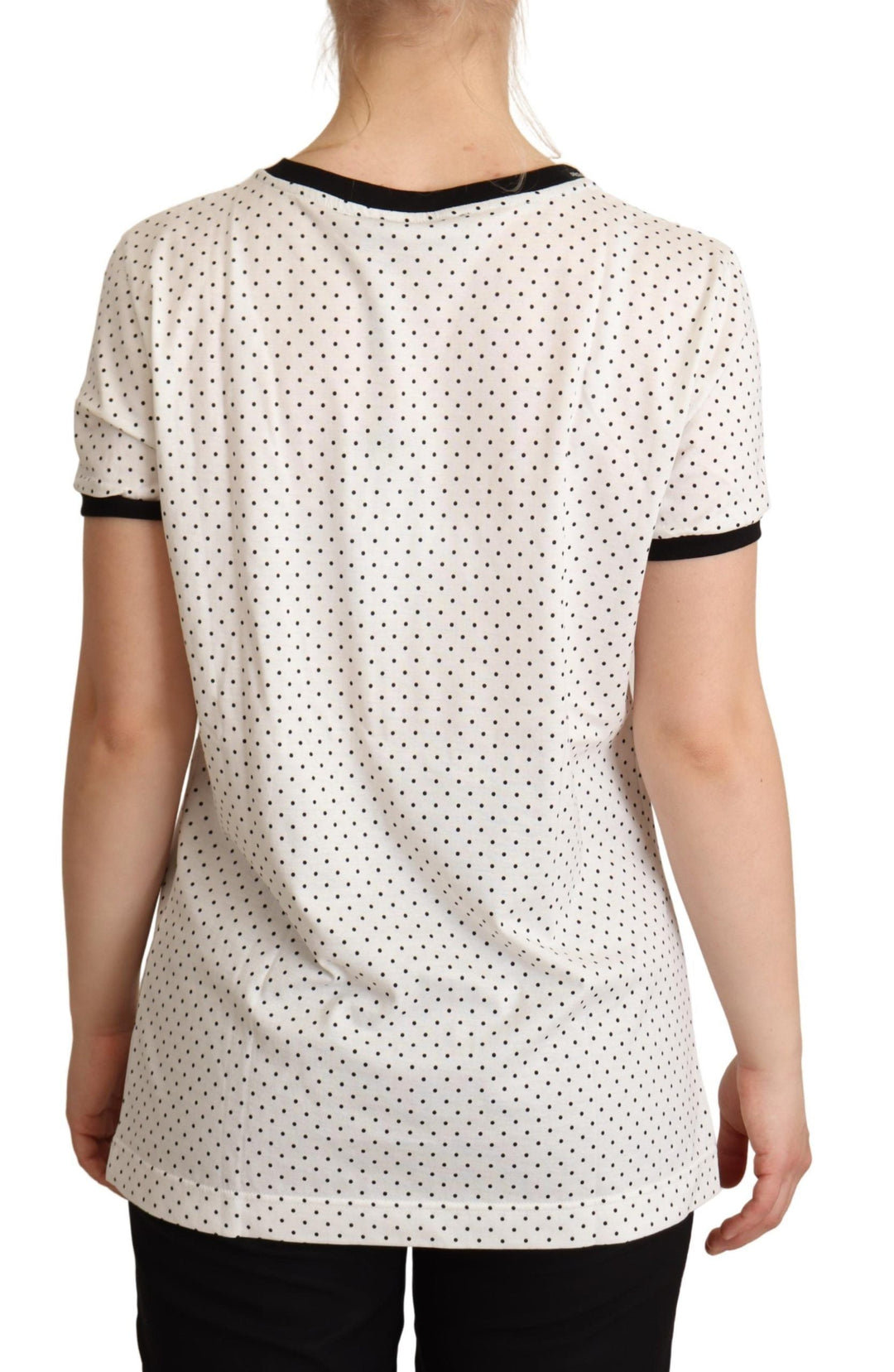 Dolce &amp; Gabbana - White Dotted Crewneck Cotton T-shirt