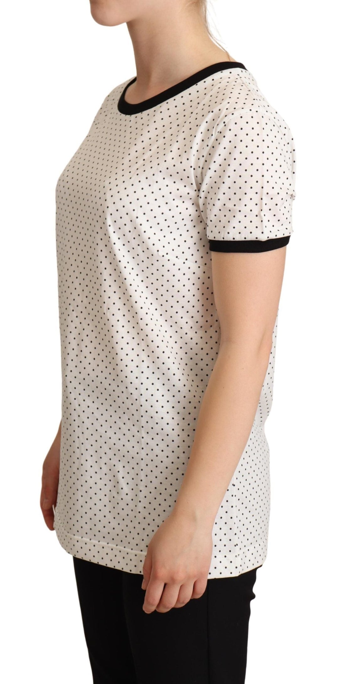 Dolce &amp; Gabbana - White Dotted Crewneck Cotton T-shirt