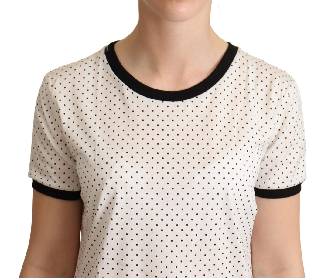 Dolce &amp; Gabbana - White Dotted Crewneck Cotton T-shirt