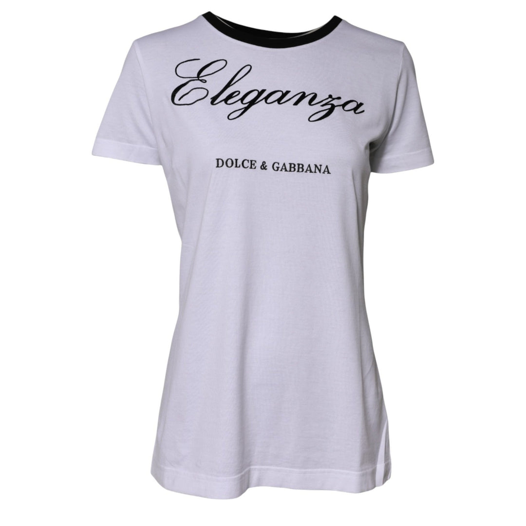 Dolce &amp; Gabbana T-Shirts - White Eleganza Cotton Crew Neck Tee T-shirt