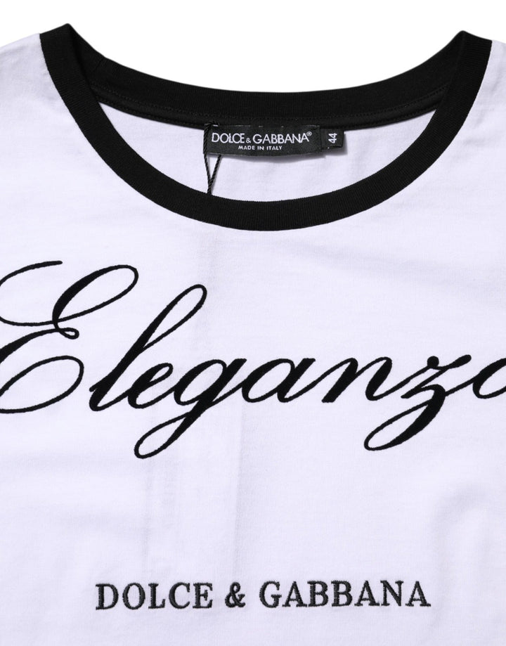 Dolce &amp; Gabbana T-Shirts - White Eleganza Cotton Crew Neck Tee T-shirt