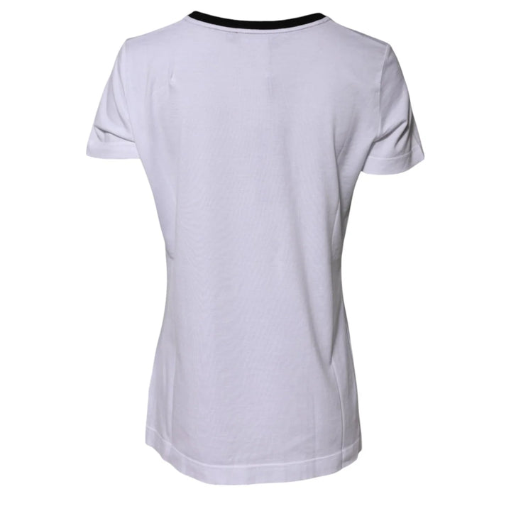 Dolce &amp; Gabbana White Eleganza Cotton Crew Neck Tee T-shirt