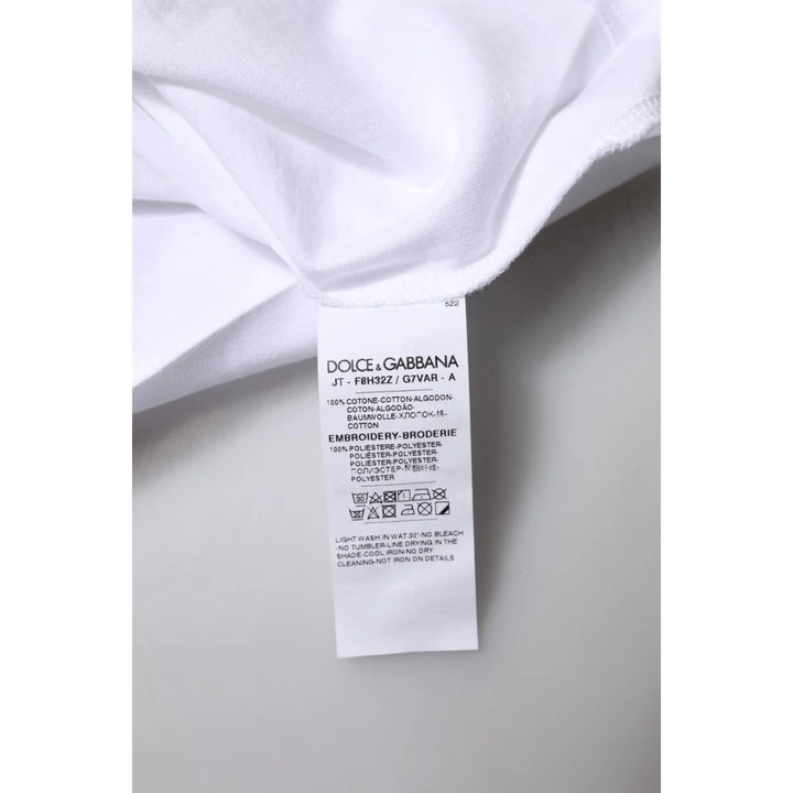 Dolce &amp; Gabbana White Eleganza Cotton Crew Neck Tee T-shirt