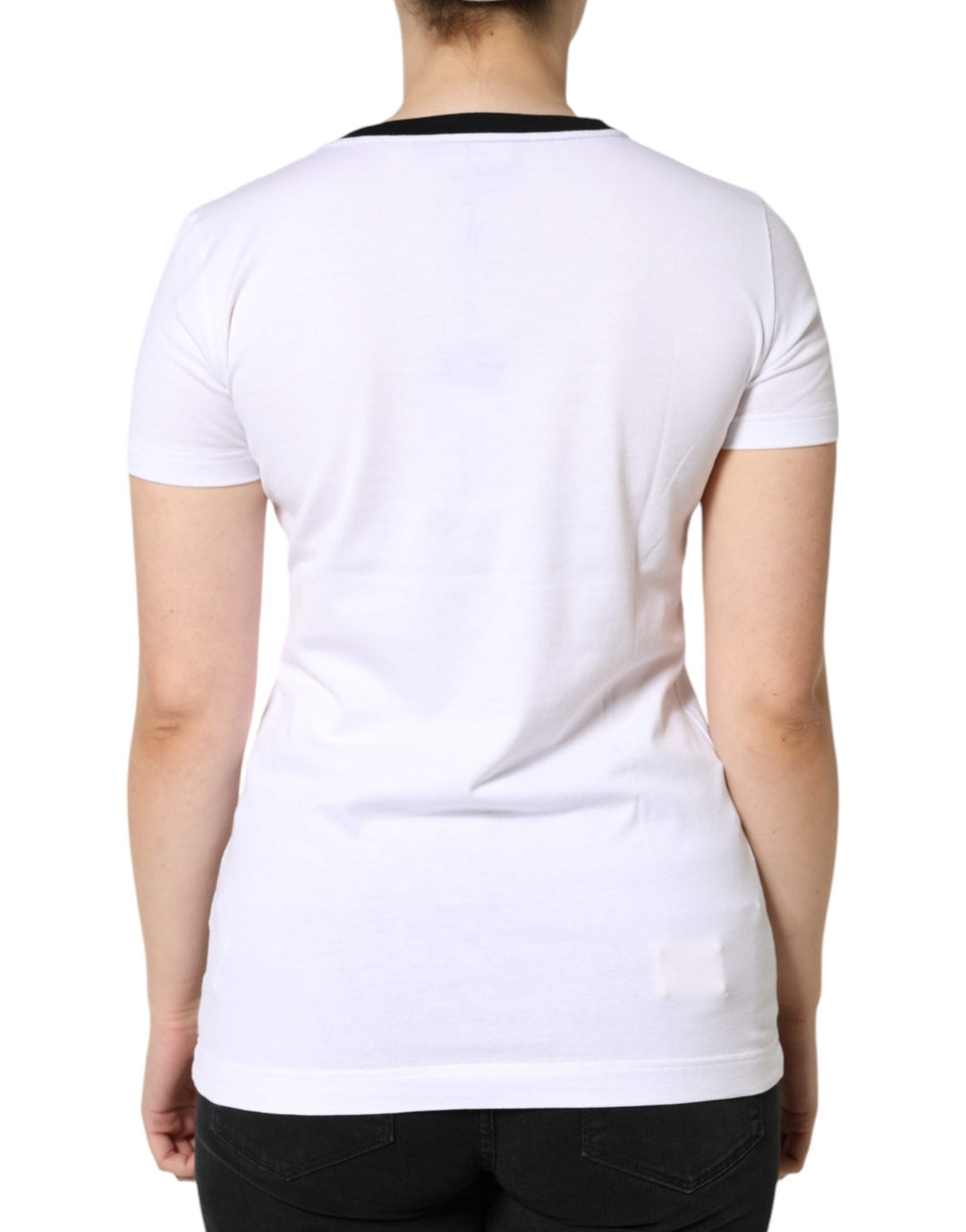 Dolce &amp; Gabbana - White Eleganza Print Cotton Short Sleeves T-shirt
