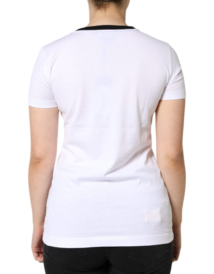 Dolce &amp; Gabbana - White Eleganza Print Cotton Short Sleeves T-shirt