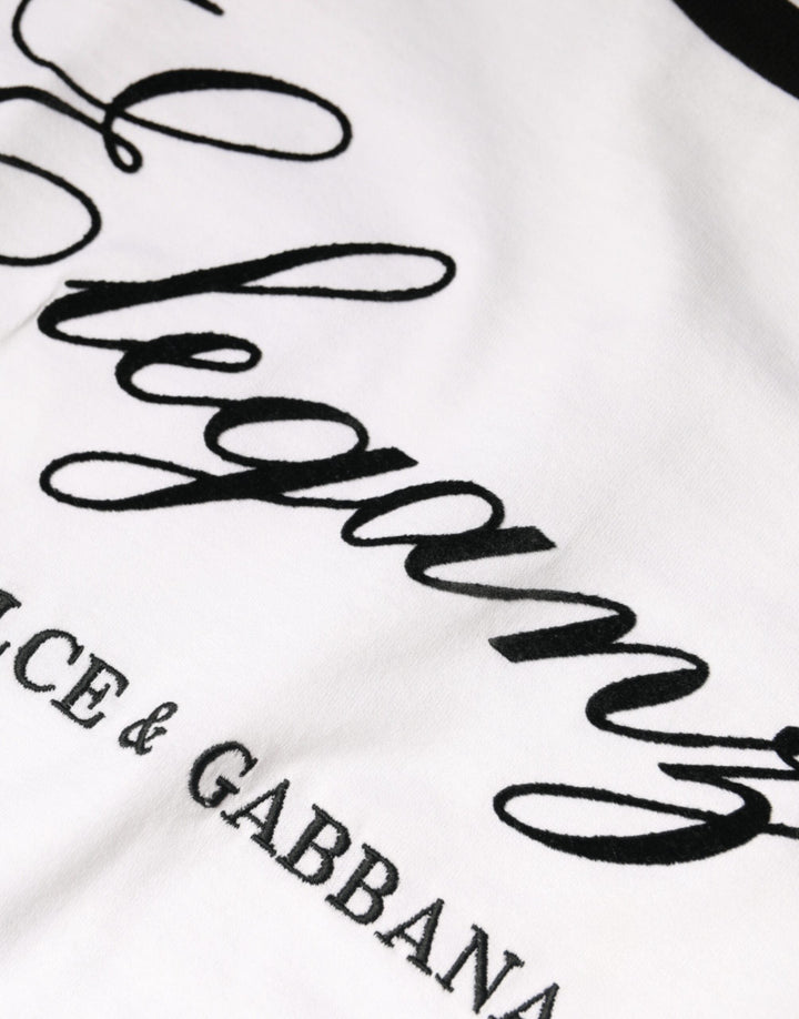 Dolce &amp; Gabbana - White Eleganza Print Cotton Short Sleeves T-shirt