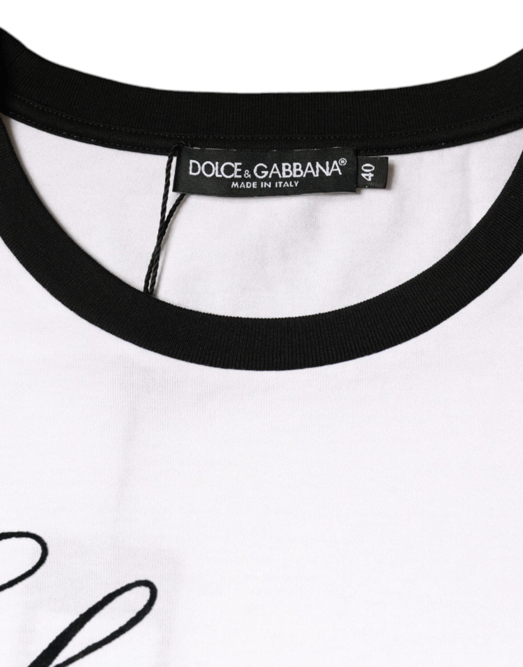 Dolce &amp; Gabbana - White Eleganza Print Cotton Short Sleeves T-shirt
