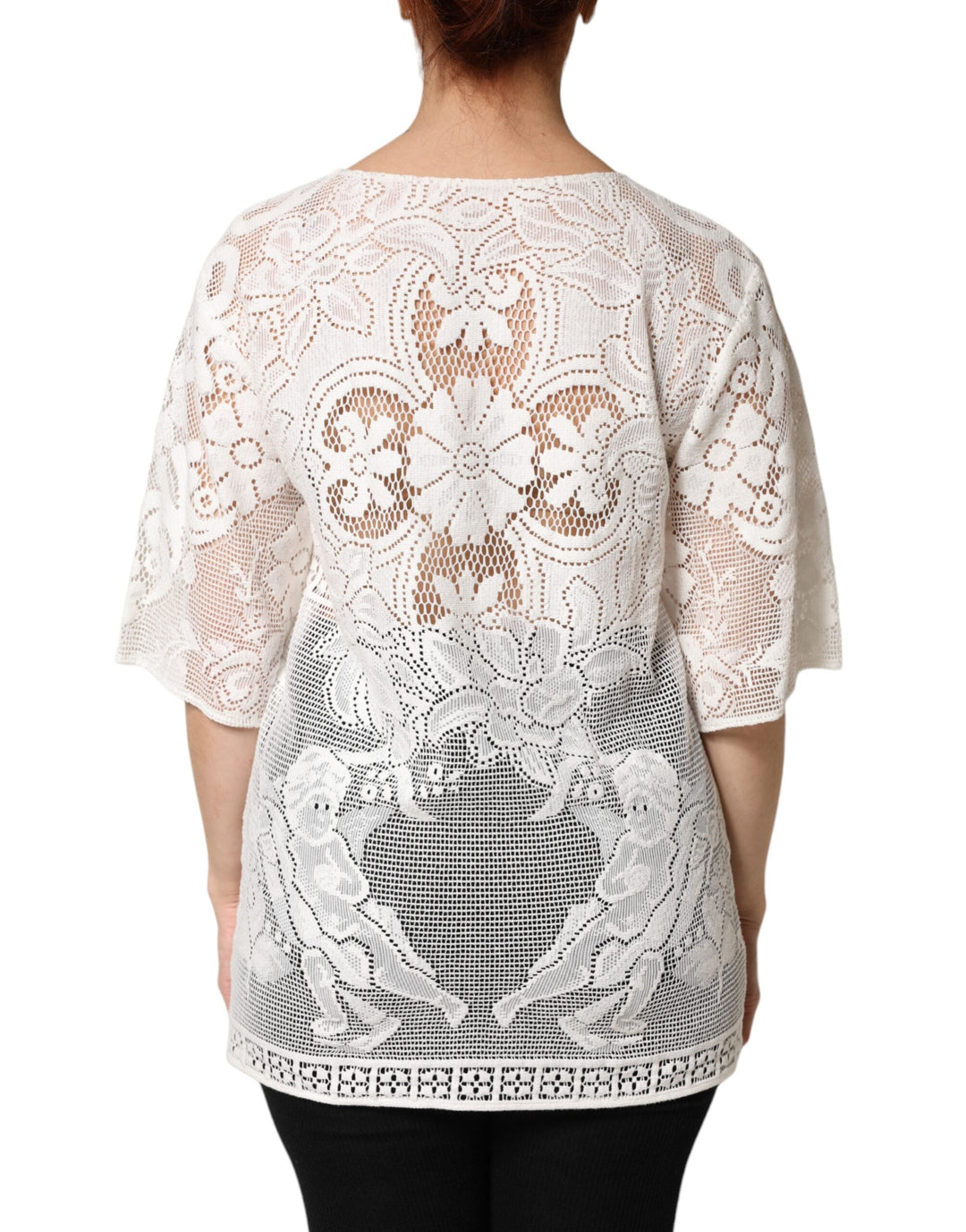Dolce &amp; Gabbana Blouses - Women’s White Embroidery Lace Cotton Blouse Top
