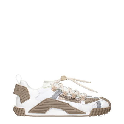 Dolce & Gabbana White Fabric Athletic Sneakers