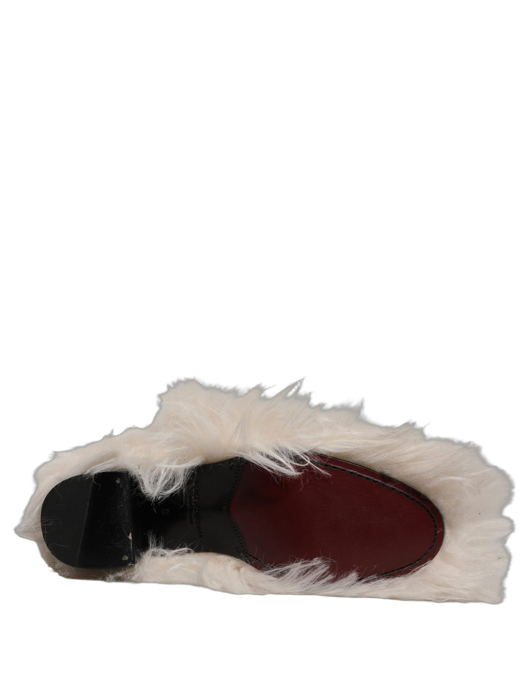 Dolce &amp; Gabbana White Faux Fur Mid Calf Men Boots Shoes