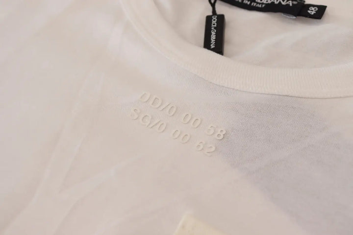 Dolce &amp; Gabbana White Flap Pocket Short Sleeves T-shirt