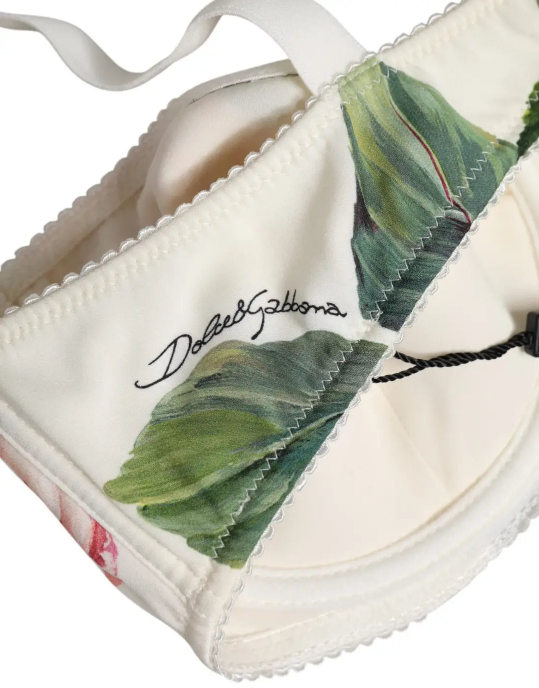 Dolce &amp; Gabbana White Floral Balconette Underwired Bra Underwear