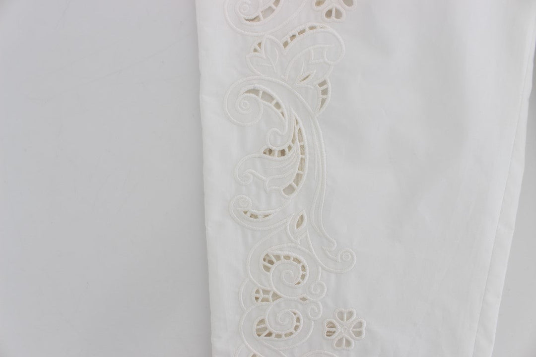 Dolce &amp; Gabbana White Floral Cutout Dress Sicily Pants