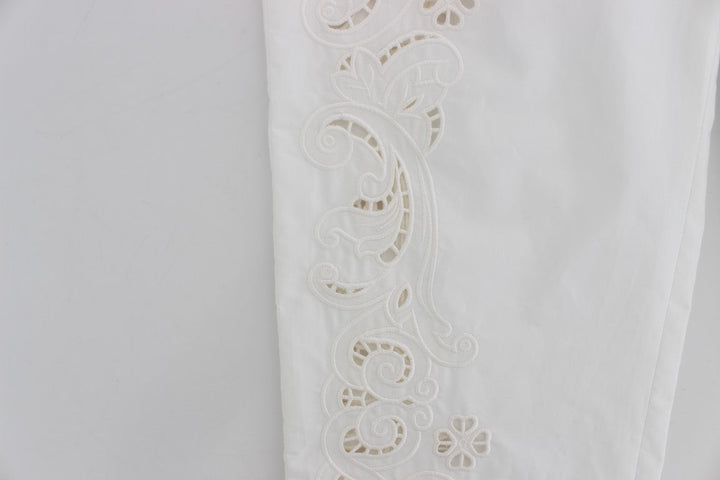 Dolce &amp; Gabbana White Floral Cutout Dress Sicily Pants