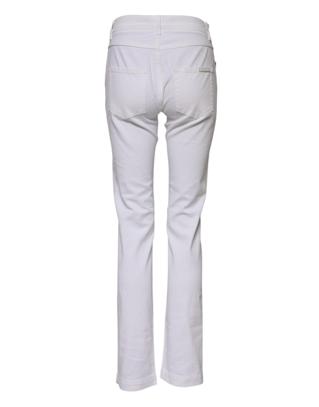 Dolce &amp; Gabbana White Floral Embroidery Girly Denim Jeans