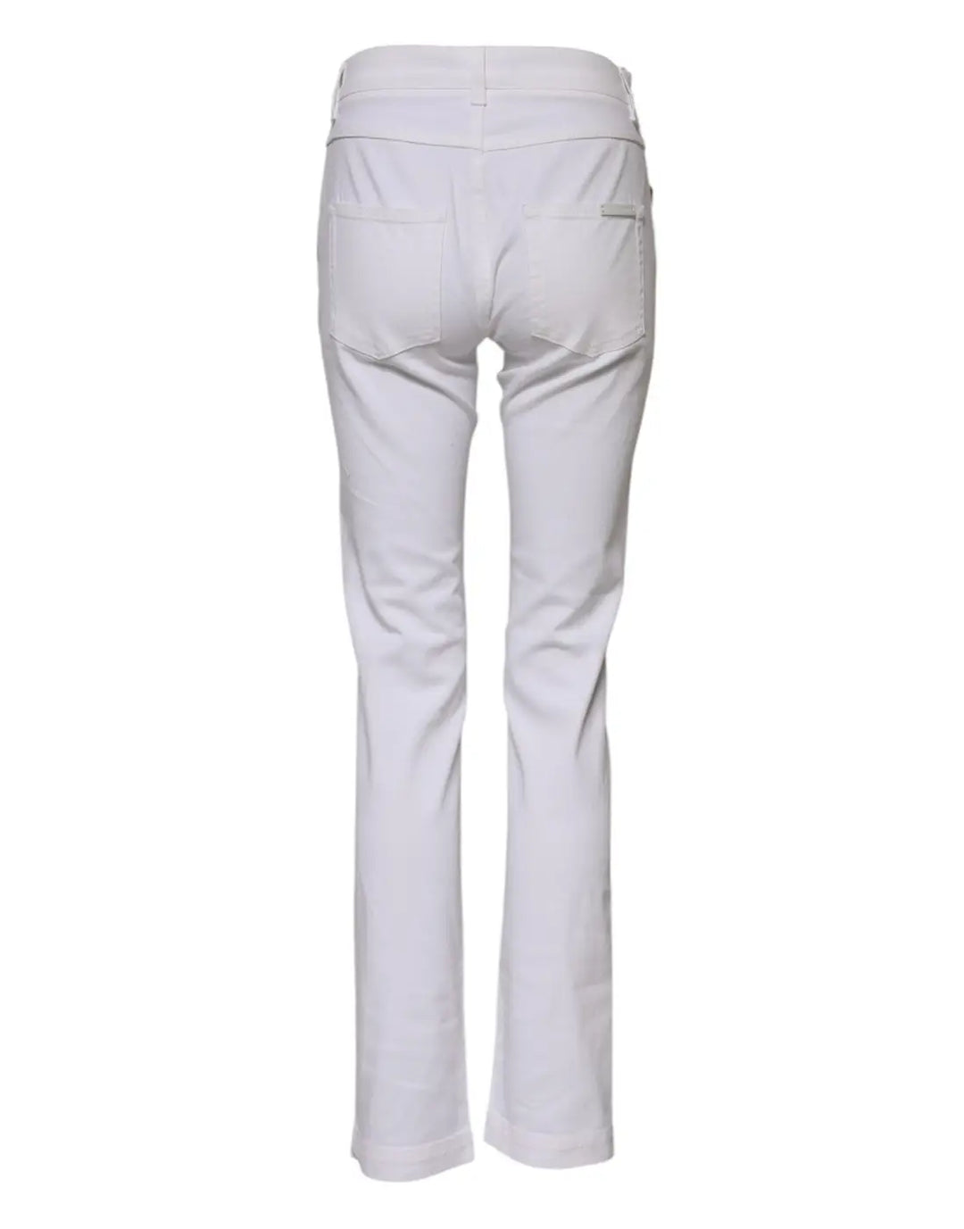 Dolce &amp; Gabbana White Floral Embroidery GIRLY Denim Jeans