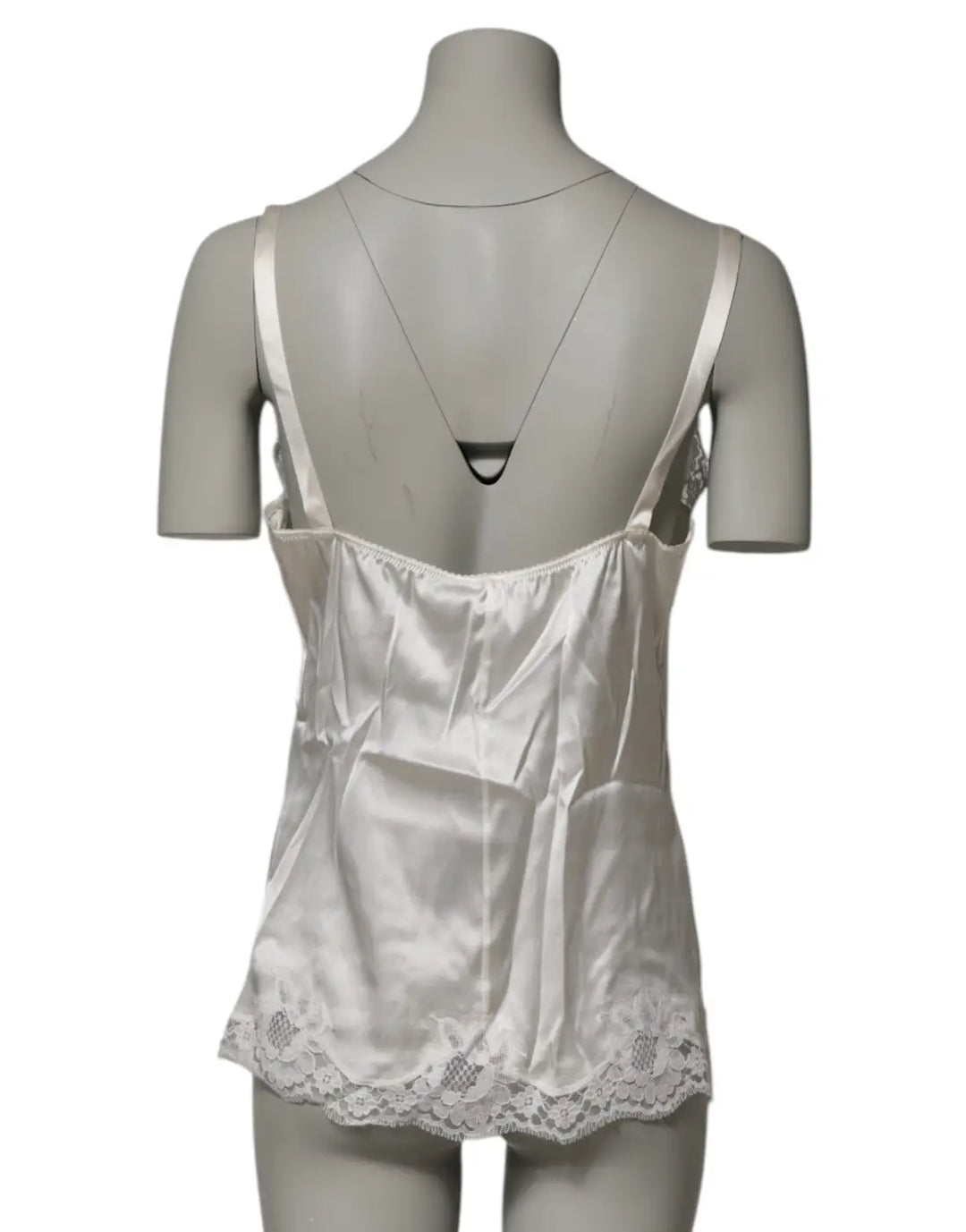 Dolce &amp; Gabbana Off White Floral Lace Tank Lingerie Top Underwear