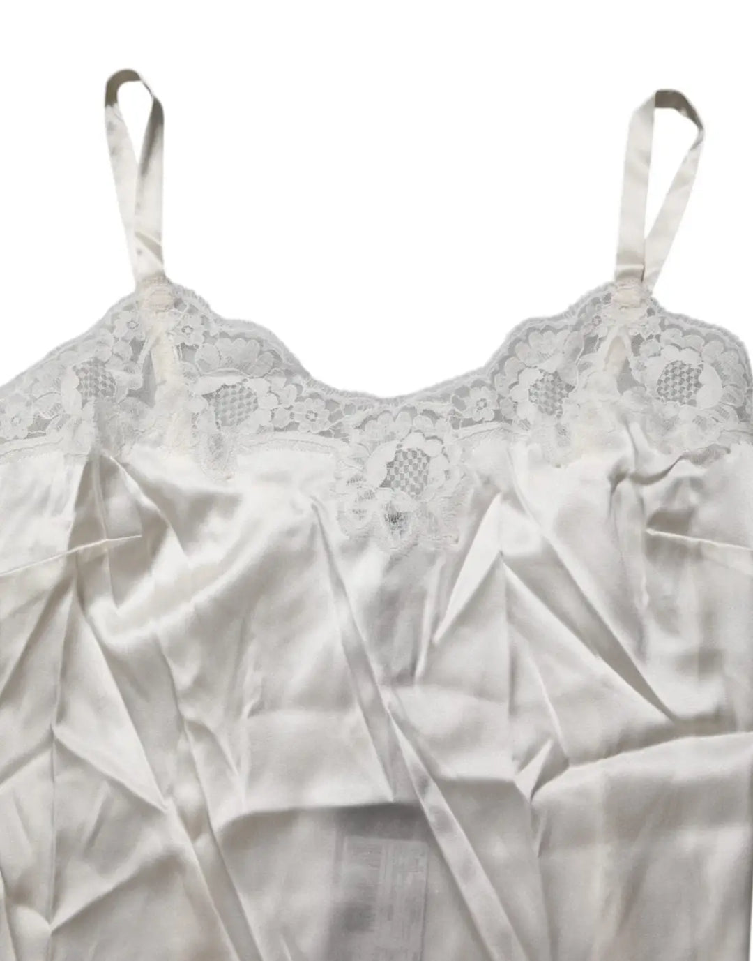 Dolce &amp; Gabbana Off White Floral Lace Tank Lingerie Top Underwear