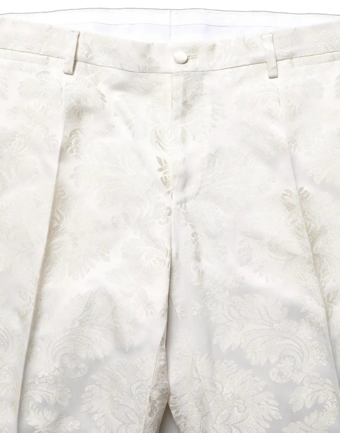Dolce &amp; Gabbana White Floral Men Dress Formal Trouser Pants