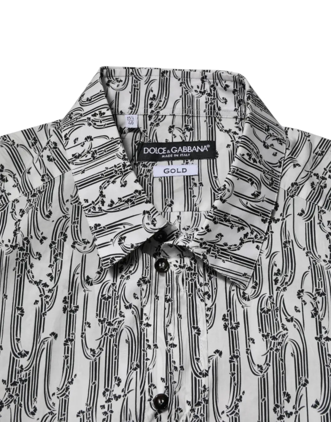 Dolce &amp; Gabbana White Floral Print Casual Long Sleeves Shirt