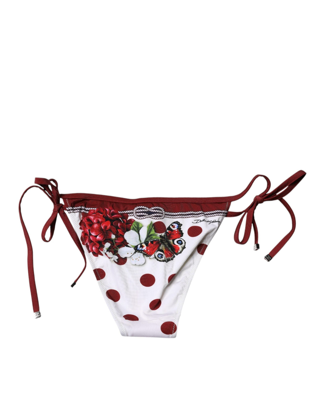 Dolce &amp; Gabbana White Floral Print Swimsuit Bikini Bottom Swimwear - Women’s