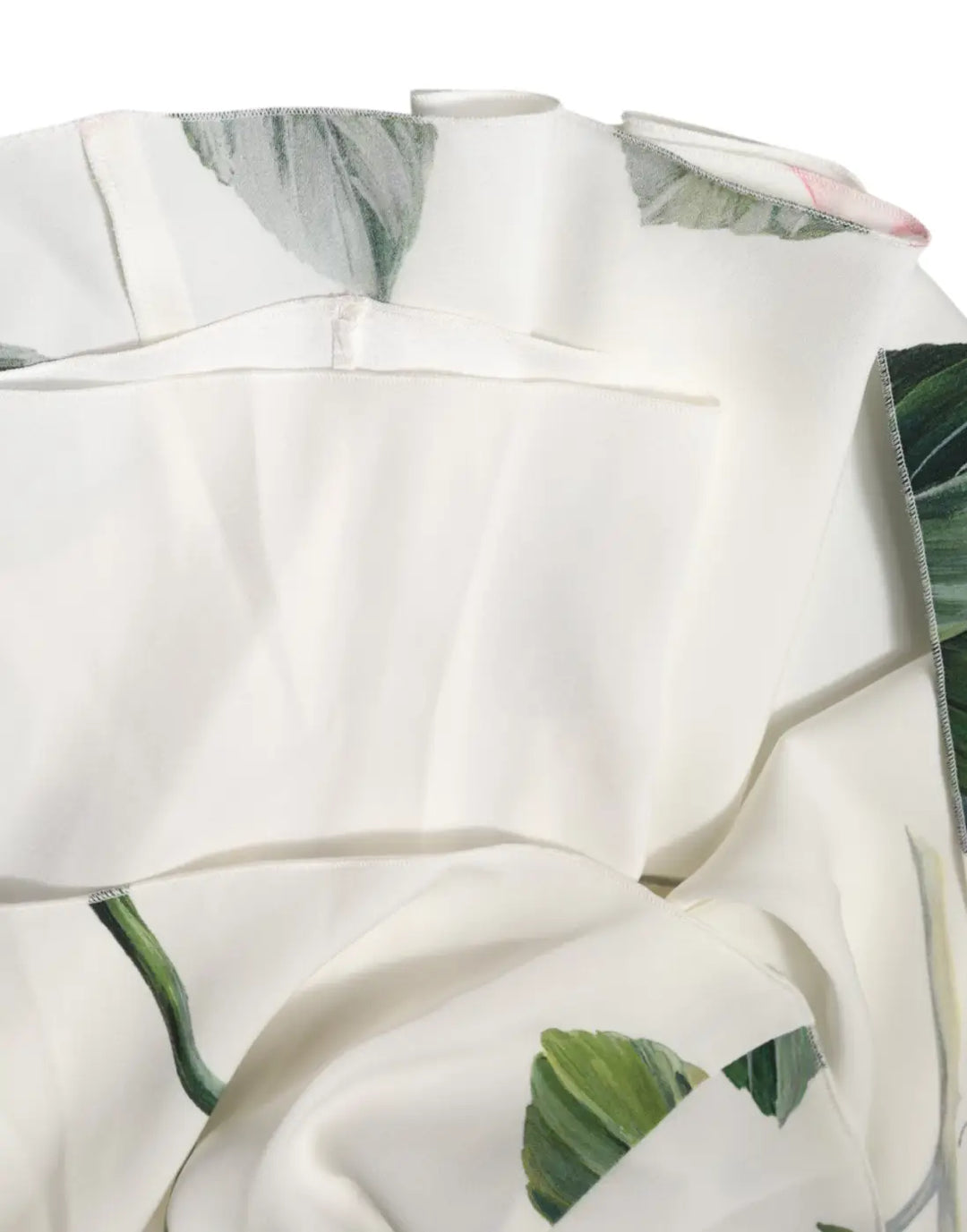 Dolce &amp; Gabbana White Floral One Shoulder Sheath Midi Dress